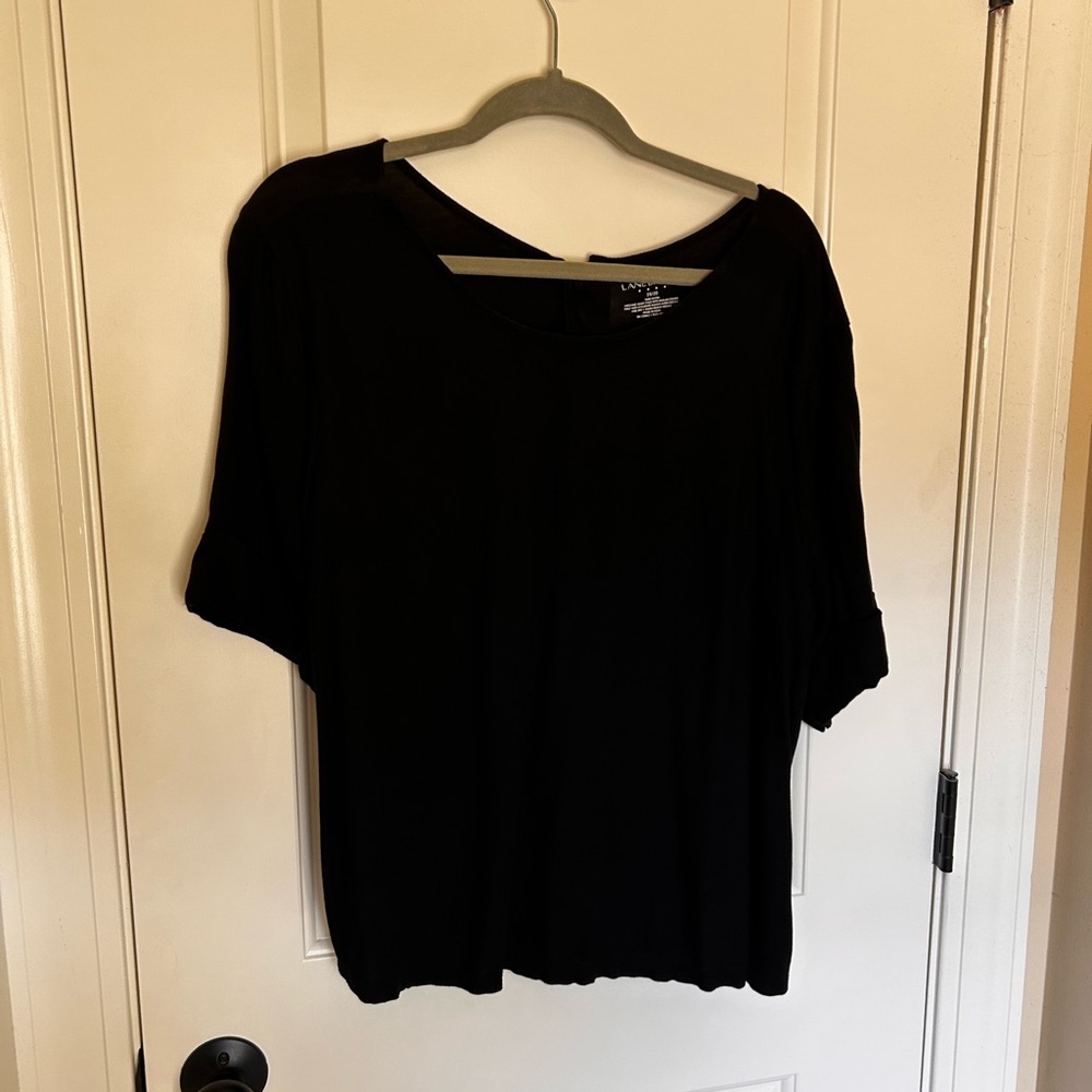 Lane Bryant Black Short Sleeve Top